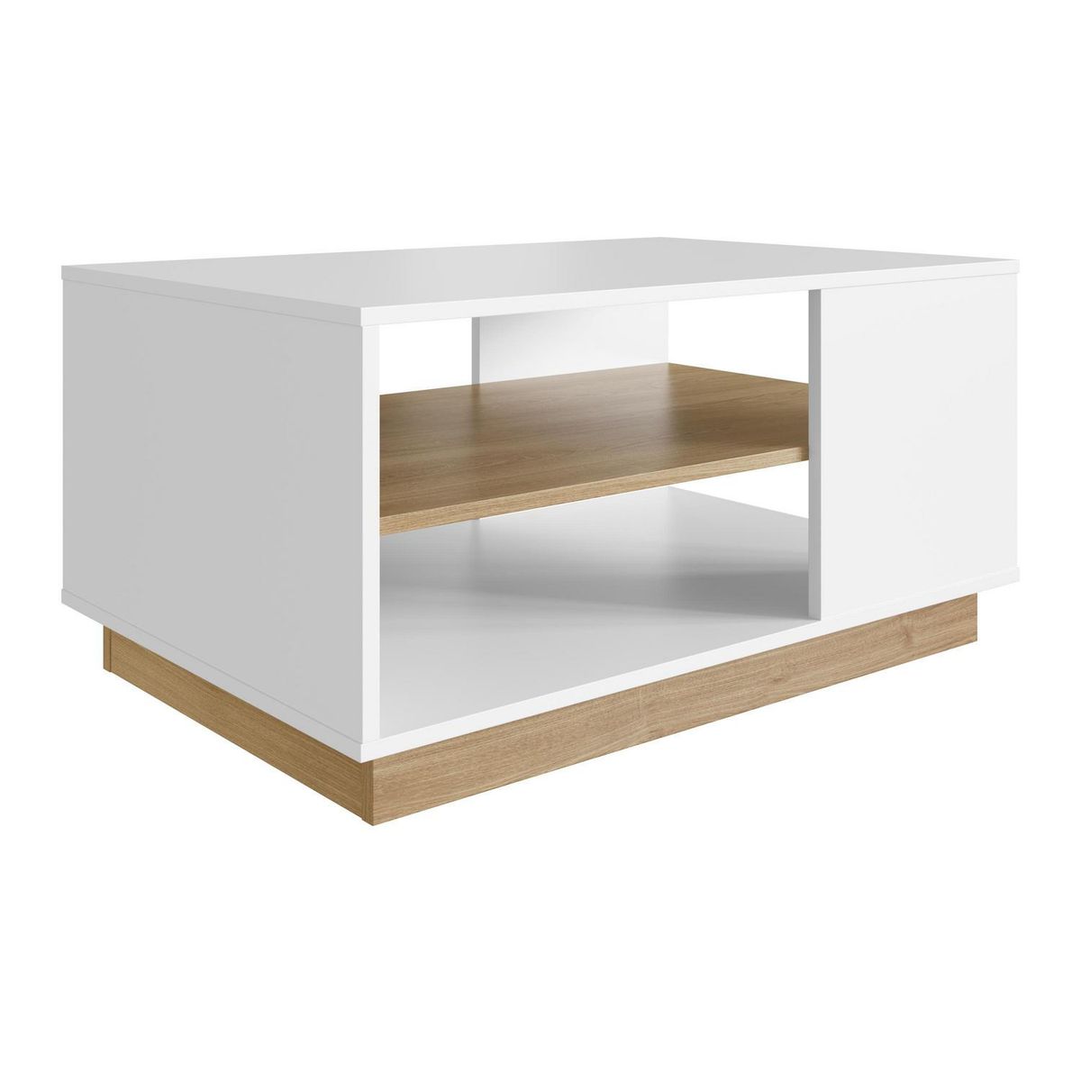 BE DESIGN - Mesa de Centro Livorno Blanco/Miel 80x54x43.7 cm