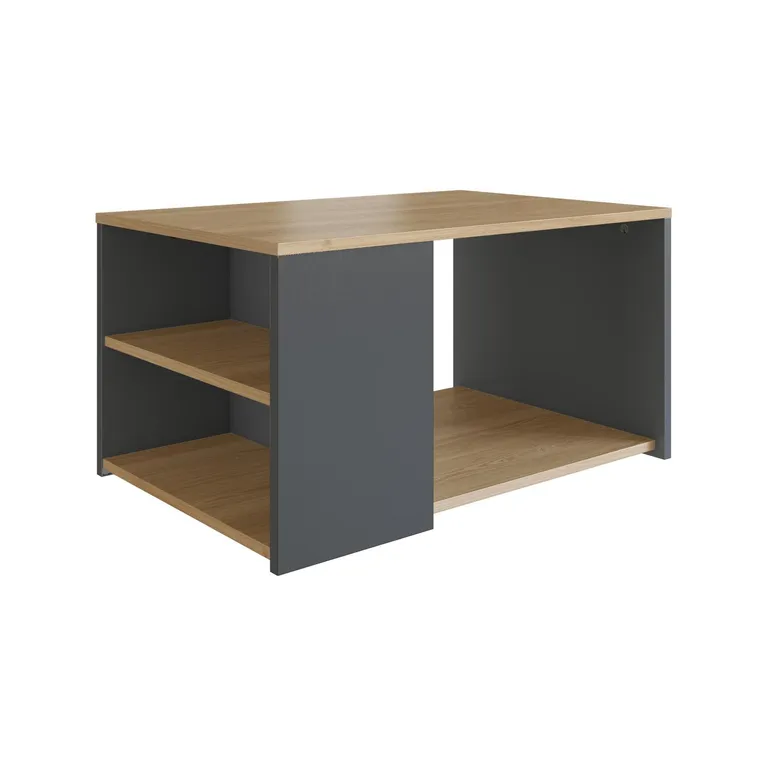 BE DESIGN Mesa de Centro Foggia Grafito/Miel 68x45x40 cm