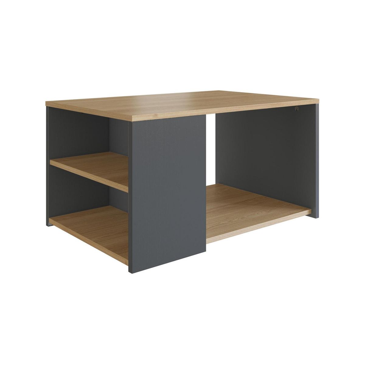 BE DESIGN - Mesa de Centro Foggia Grafito/Miel 68x45x40 cm