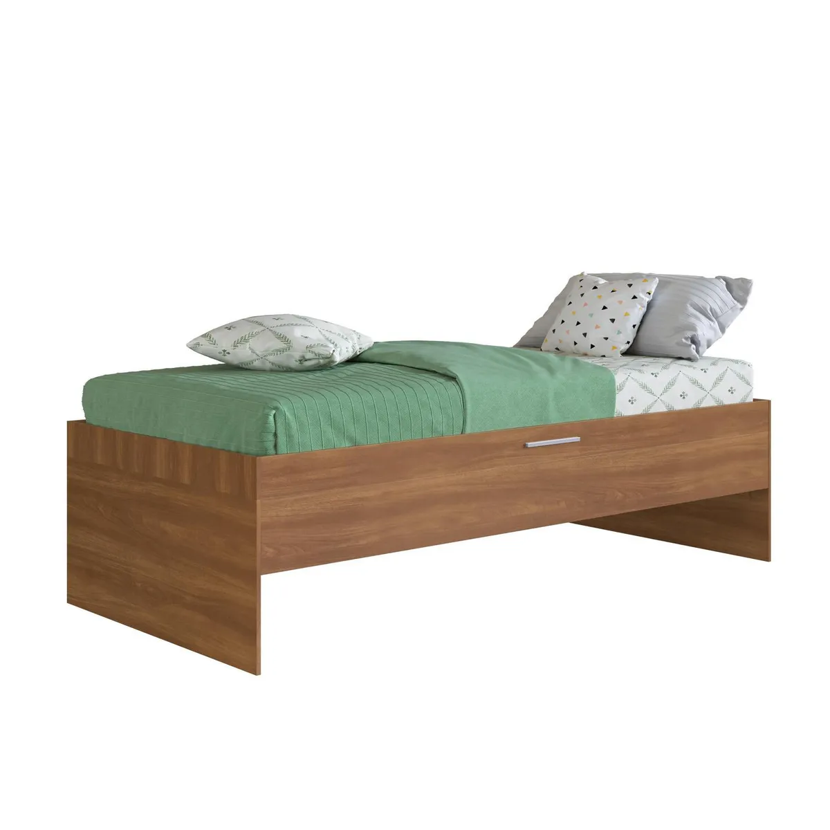 BE DESIGN - Cama 1 plaza de Estructura Baúl Nogal