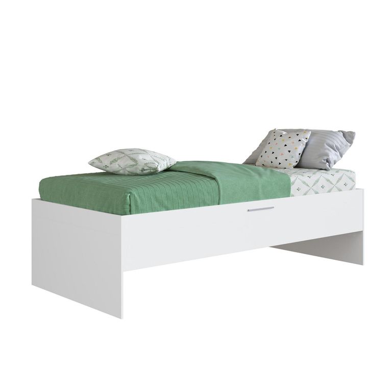 Cama 1 plaza de Estructura Baúl Blanco