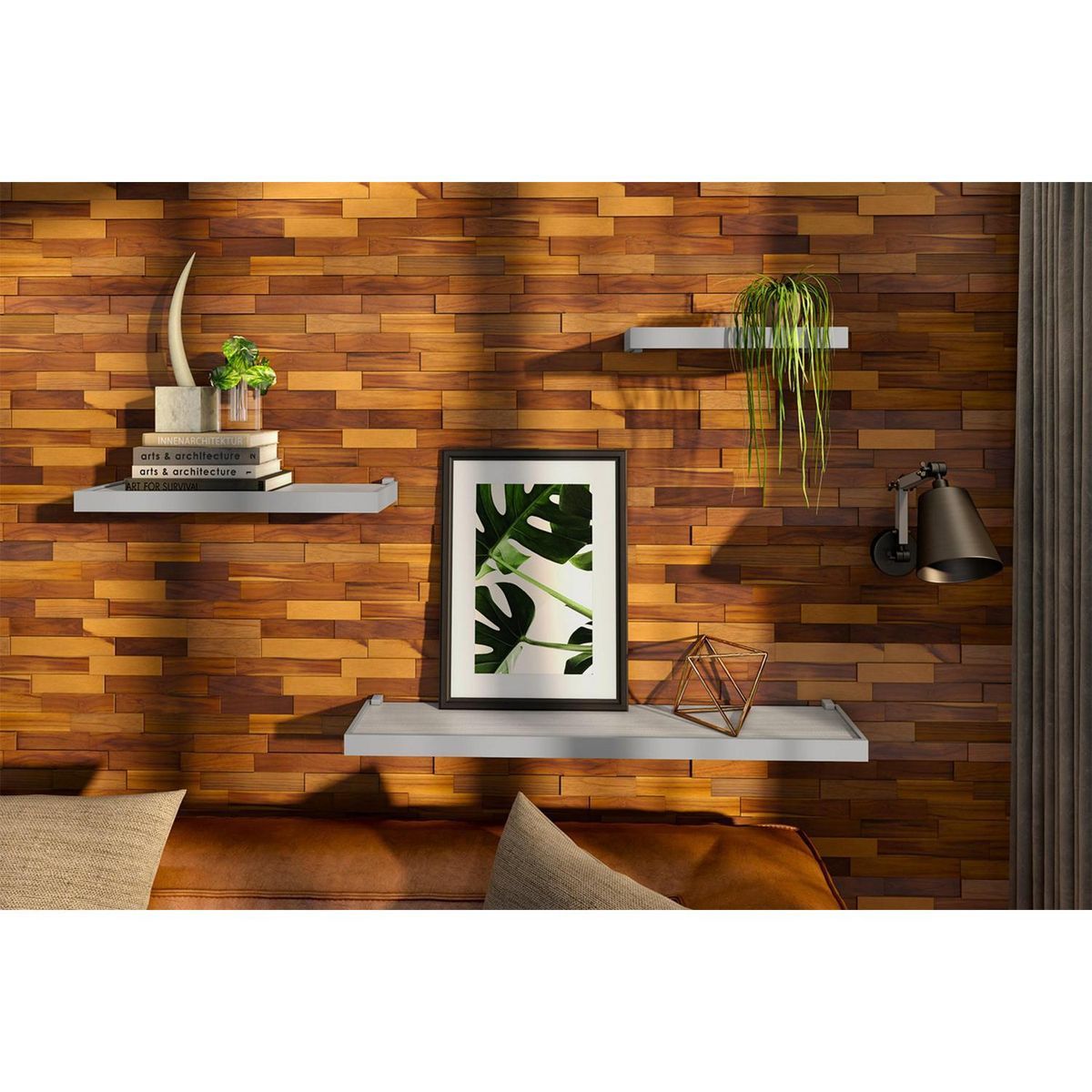 BE DESIGN - Repisa Duetto MDP 1 Nivel(es) 40x4x20 cm Blanco/Gris