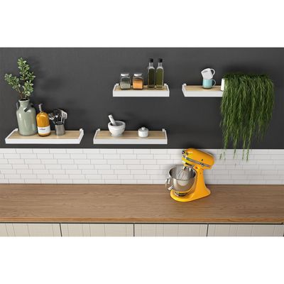 Imagen 2 del producto Repisa Duetto MDP 1 Nivel(es) 40x4x20 cm Roble/Blanco