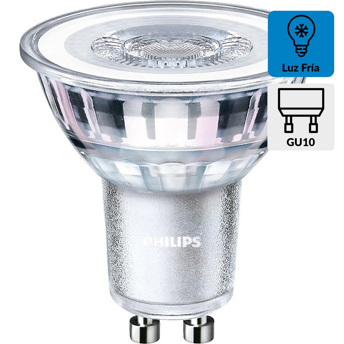 PHILIPS - Ampolleta Led Dimeable 7 W GU10 680 lm Luz Neutro