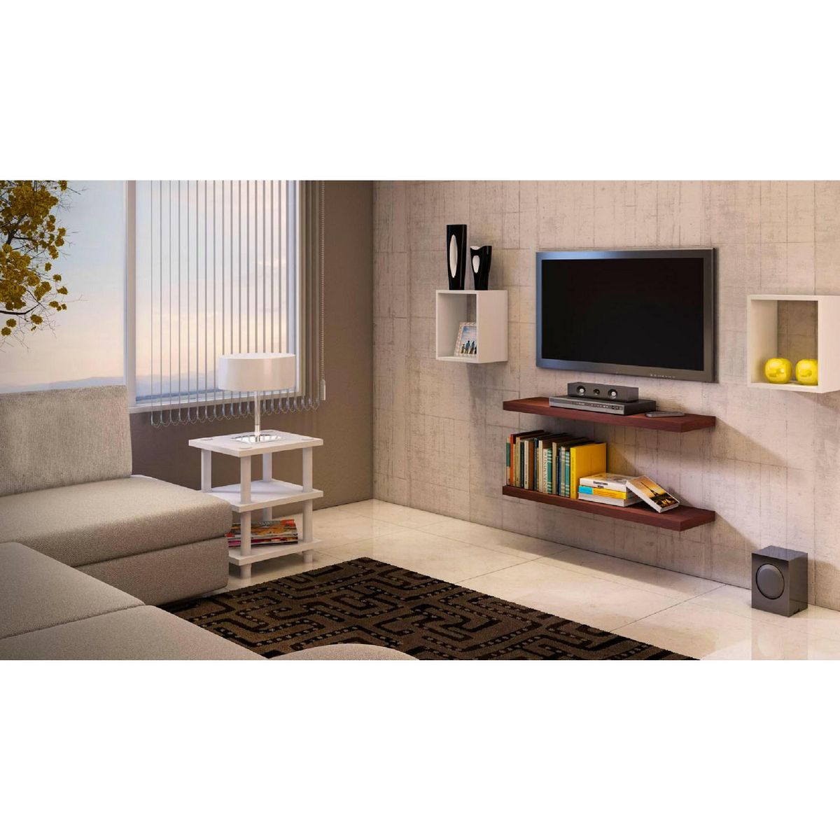 BE DESIGN - Repisa Tendenza MDP 1 Nivel(es) 60x4x25 cm Tabaco