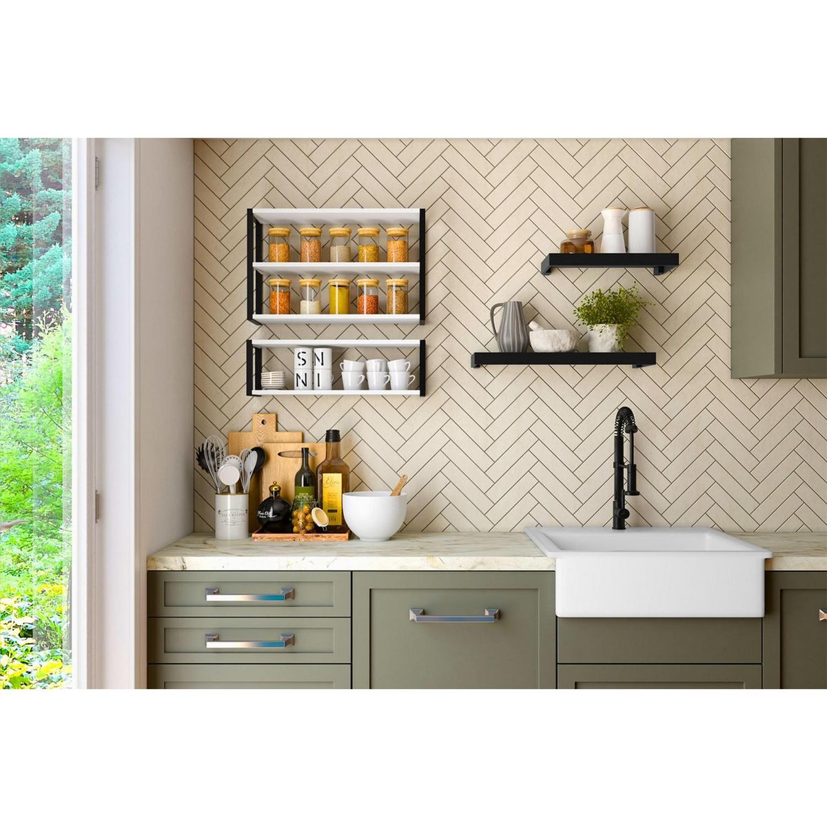 BE DESIGN - Repisa Berlín MDP 3 Nivel(es) 64x40x20 cm Blanco