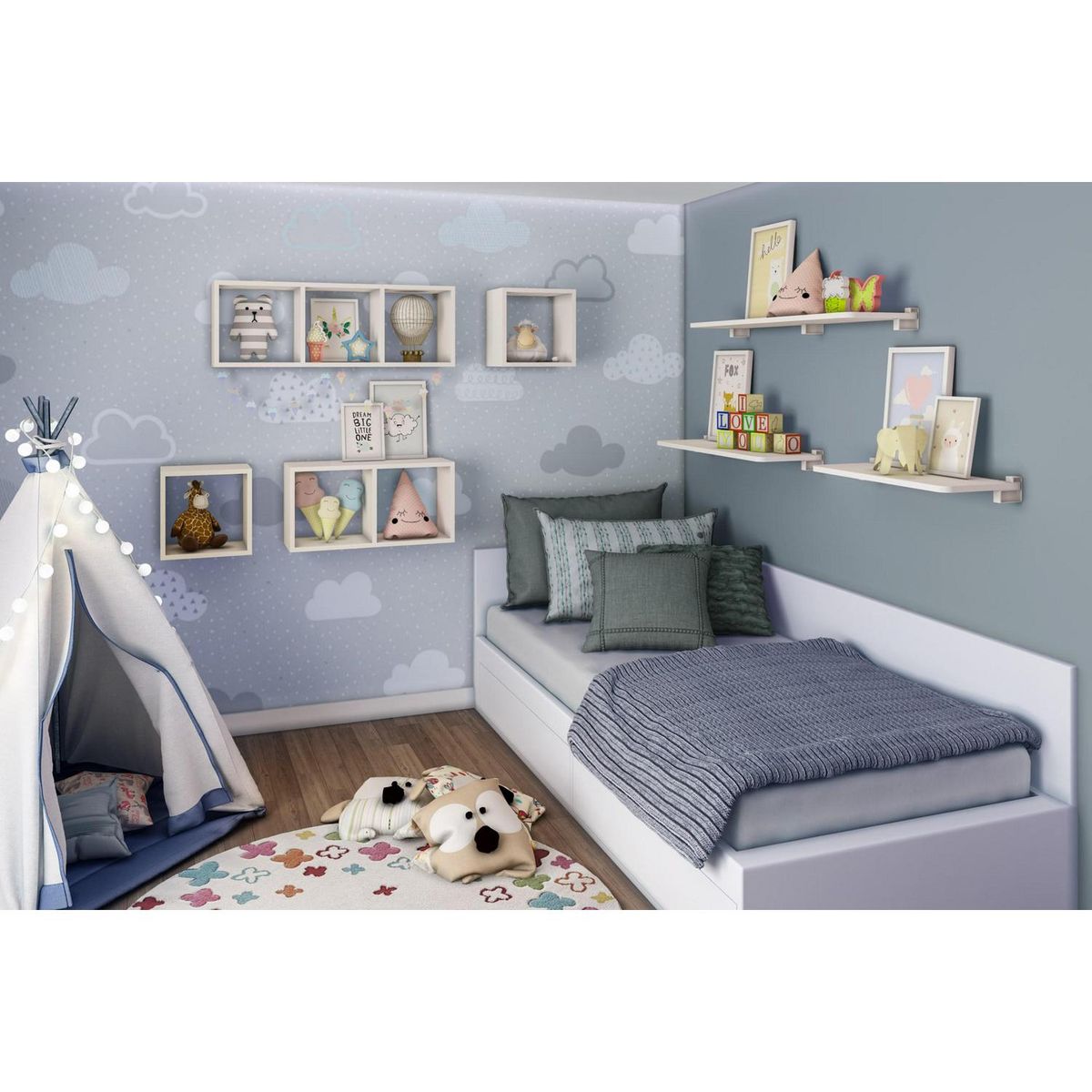 BE DESIGN - Repisa Serenity MDP 1 Nivel(es) 24.5x24.5x15 cm Blanco