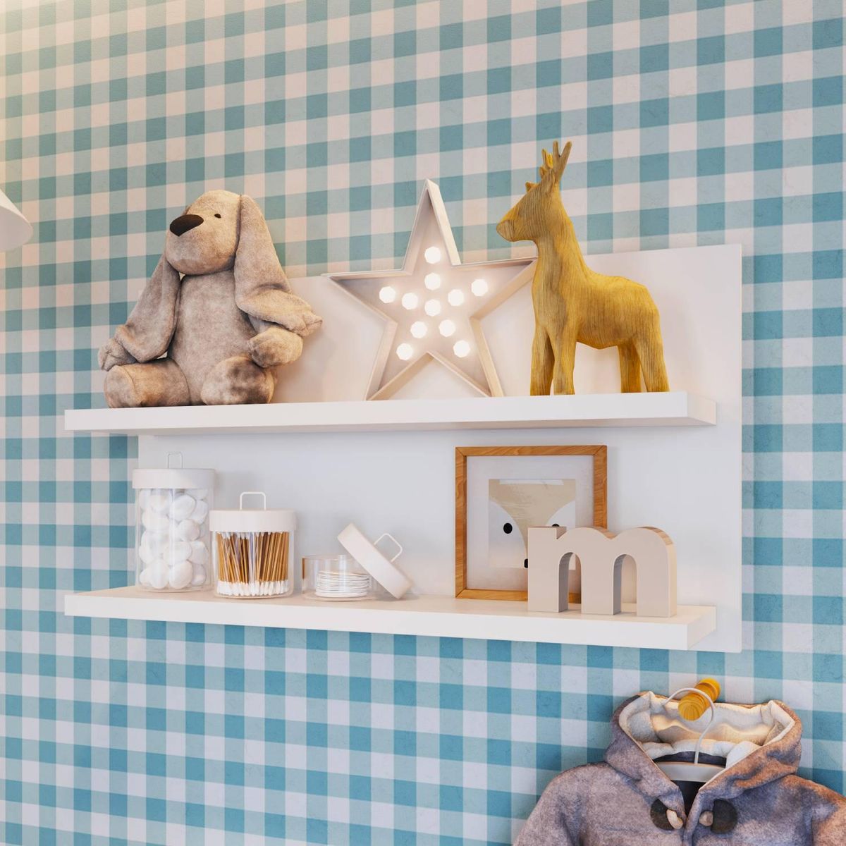 BE DESIGN - Repisa Eleva MDP 2 Nivel(es) 80x45x19.4 cm Blanco