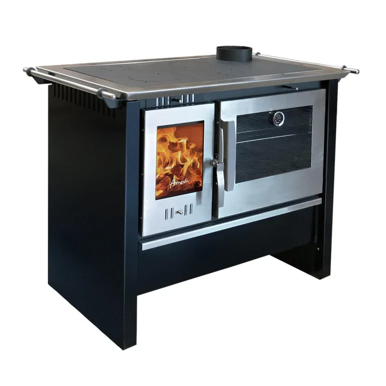 Cocina a Leña 4 Platos Negro Allegra