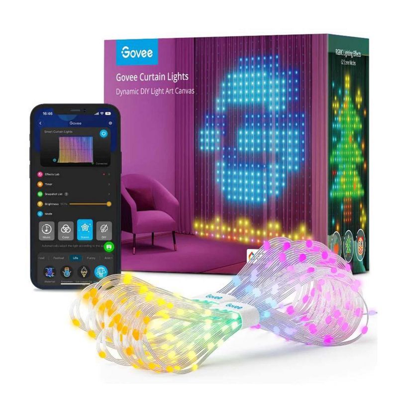 GOVEE - Cortina de Luces Wifi Govee 25 W Led integrado 150 lm Luz Multicolor