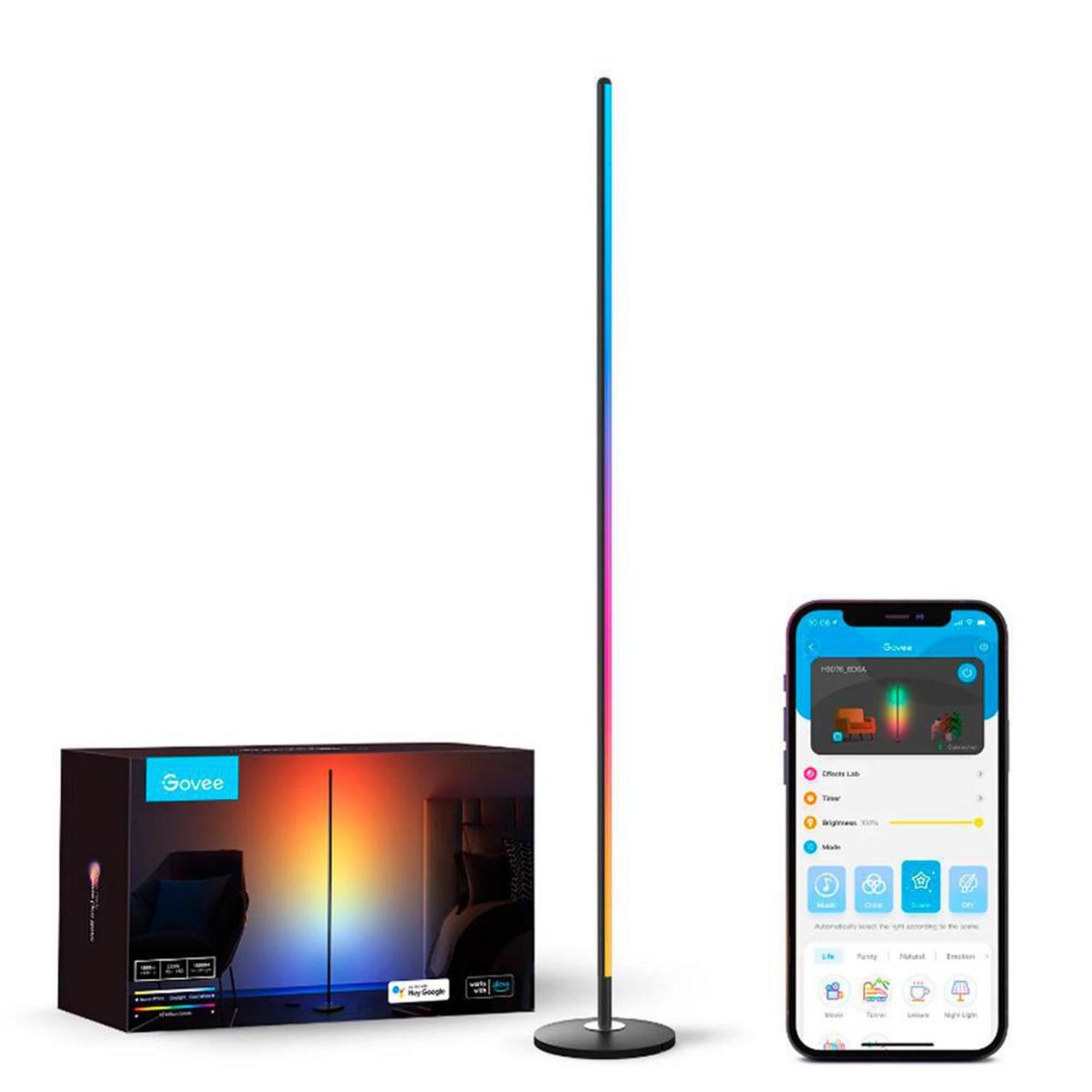 GOVEE - Lámpara Esquina Rgbic Wifi Govee 24 W Led integrado 1000 lm Luz Multicolor