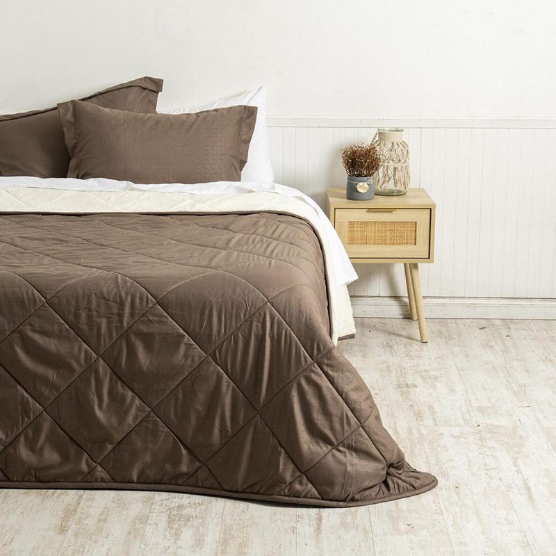 MASHINI - Plumón 2 plazas Liso Café 