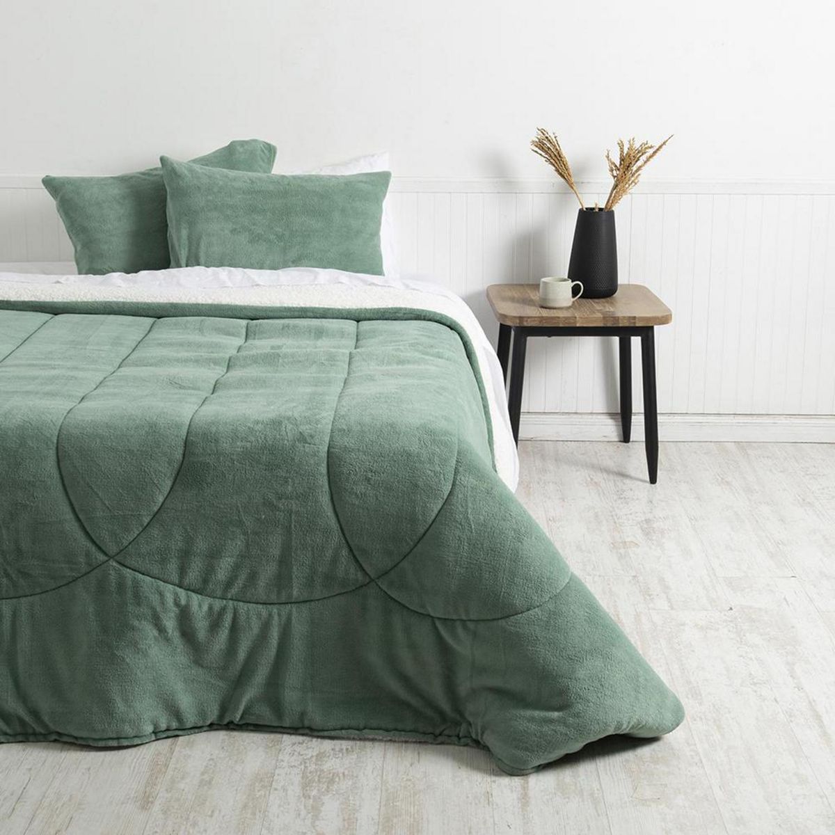 MASHINI - Plumón 2 plazas Liso Verde 