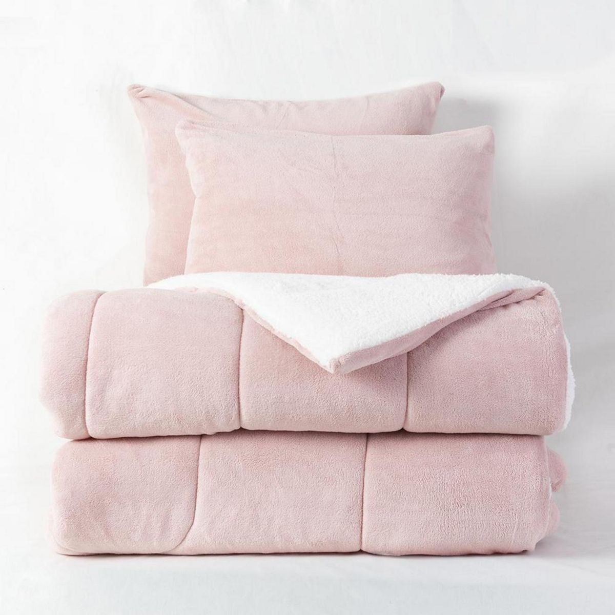 MASHINI - Plumón 1.5 plazas Liso Rosado 