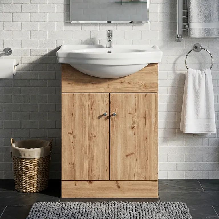 Kit Mueble Vanitorio Marie Rústico 60x80 cm/Cubierta
