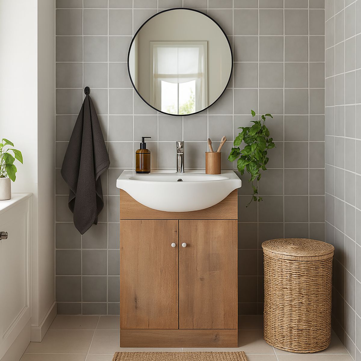 STRETTO - Kit Mueble Vanitorio Marie Rústico 50x80 cm/Cubierta