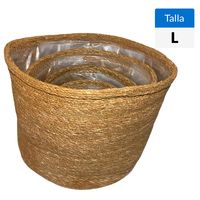 Macetero Canasto Rama Tejida Decorativa 35 X 30 Cm