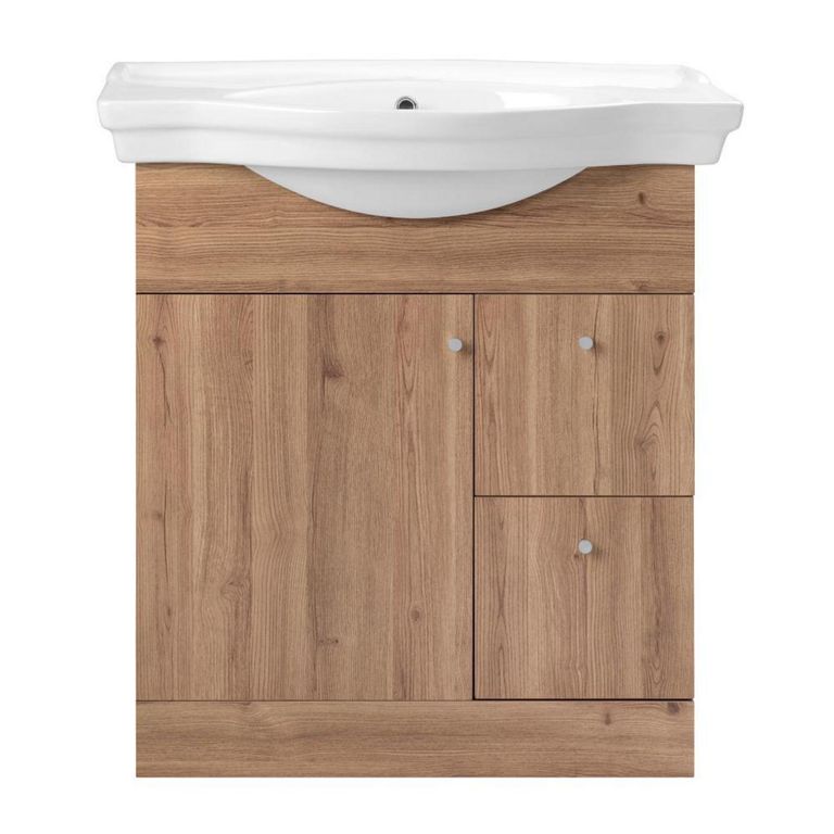 Kit Mueble Adele + Cubierta Blanche 80, Color Rustico