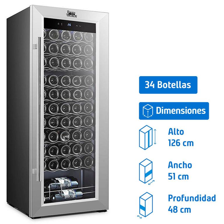 URSUS TROTTER Cava de Vino 34 Botellas UT W-160 INOX