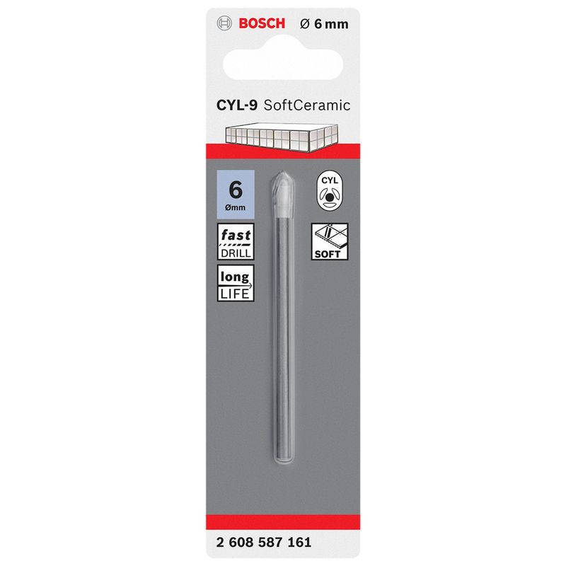 BOSCH - Broca para cerámica 80 mm 6 mm