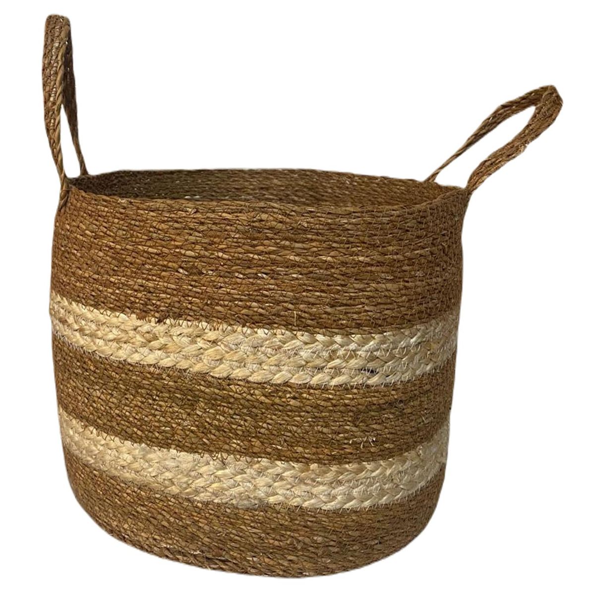 DECOGREEN - Cesto Bicolor con asas Vishnu 35 x 28 cm