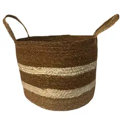 DECOGREEN - Cesto Bicolor con asas Vishnu 28 x 26 cm