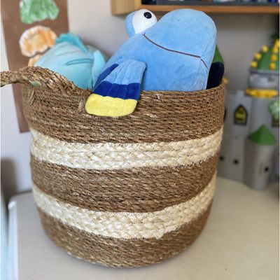 Imagen 2 del producto Cesto Decorativo Bicolor Con Asas 28X26 Cm