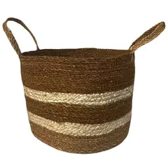 DECOGREEN - Cesto Bicolor con asas Vishnu 38 x 30 cm