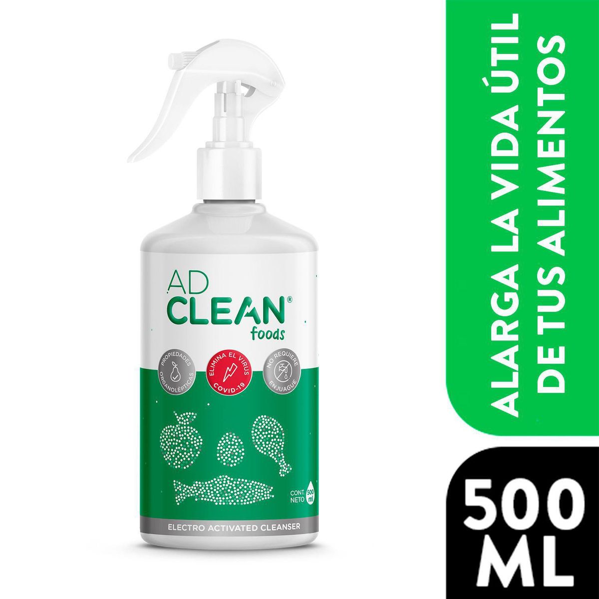 ADCLEAN - Desinfectante de frutas y verduras 500 ml.