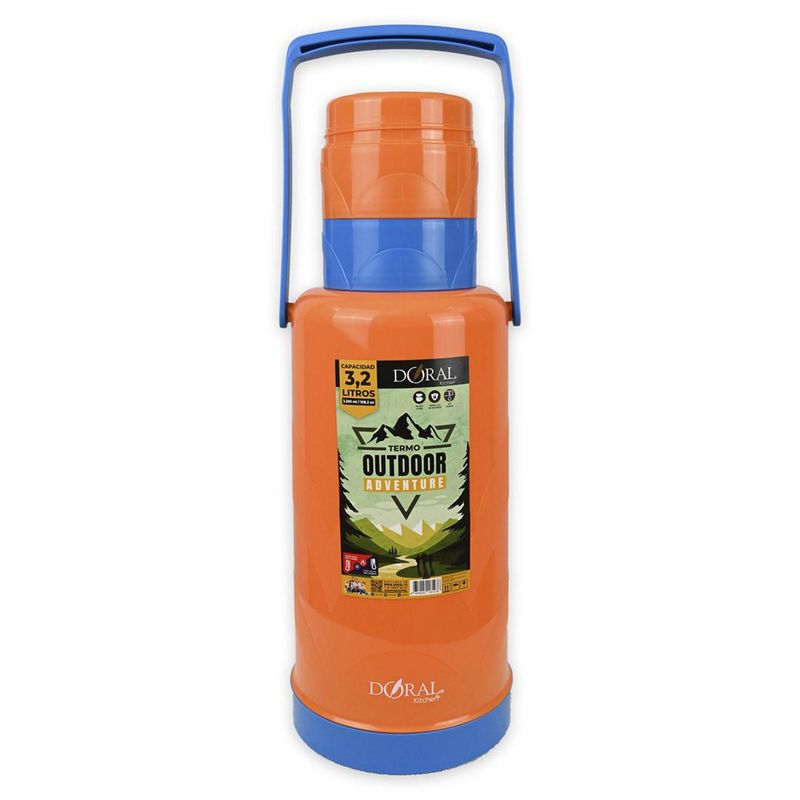 DORAL - Termo Outdoor 3.2 l Acero Inoxidable Naranjo