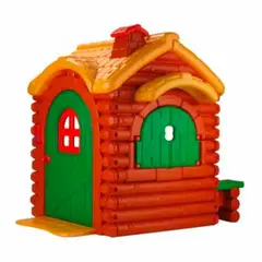 KIDSCOOL - Casa de Juegos Woody 120x162x157 cm Roja/Verde/Naranjo