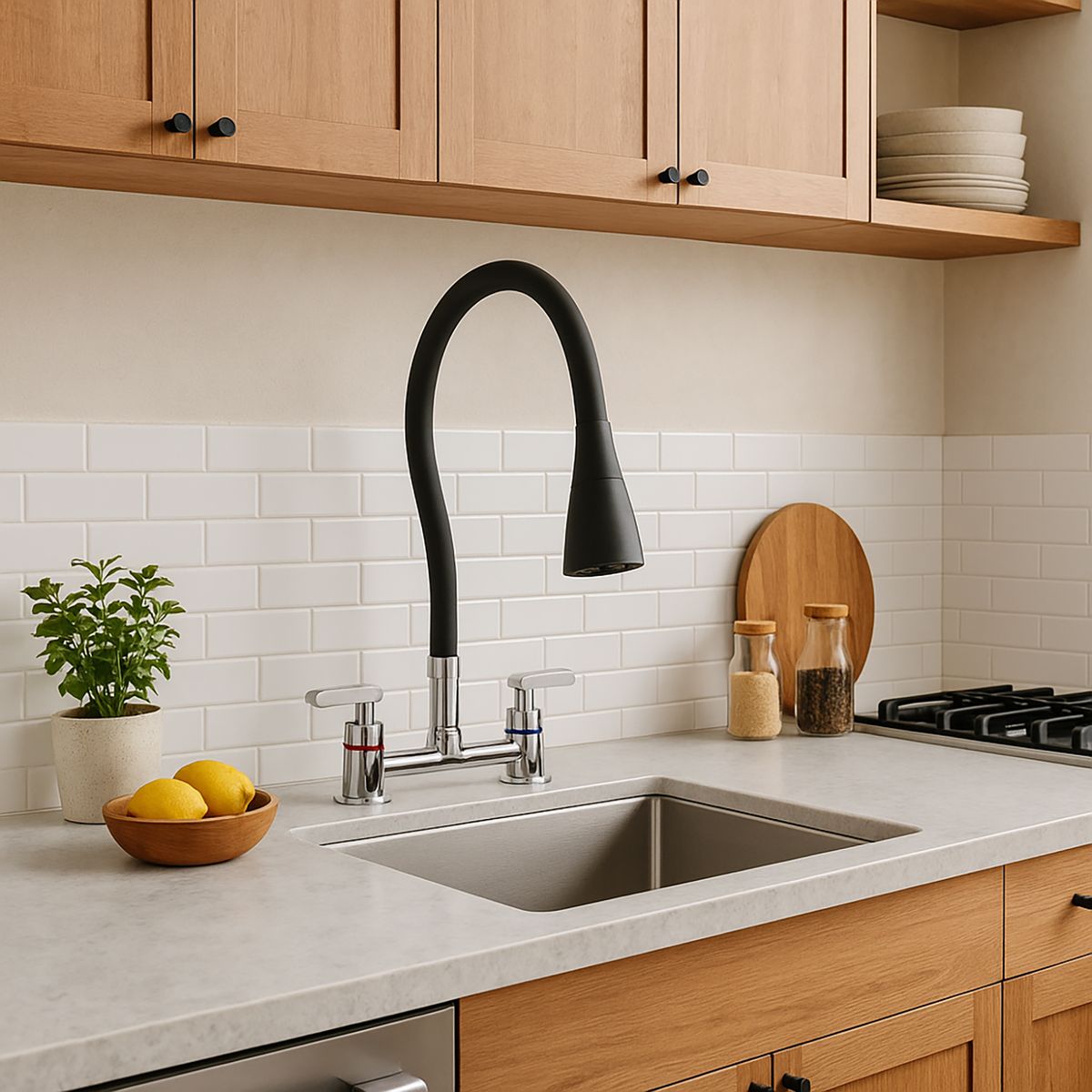 STRETTO - Combinación Lavaplatos Negro