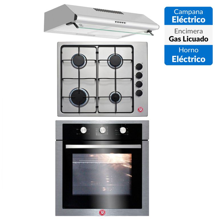 URSUS TROTTER Kit Empotrado Horno EPC4 DL + Encimera UTG4GL + Campana FF60INOX