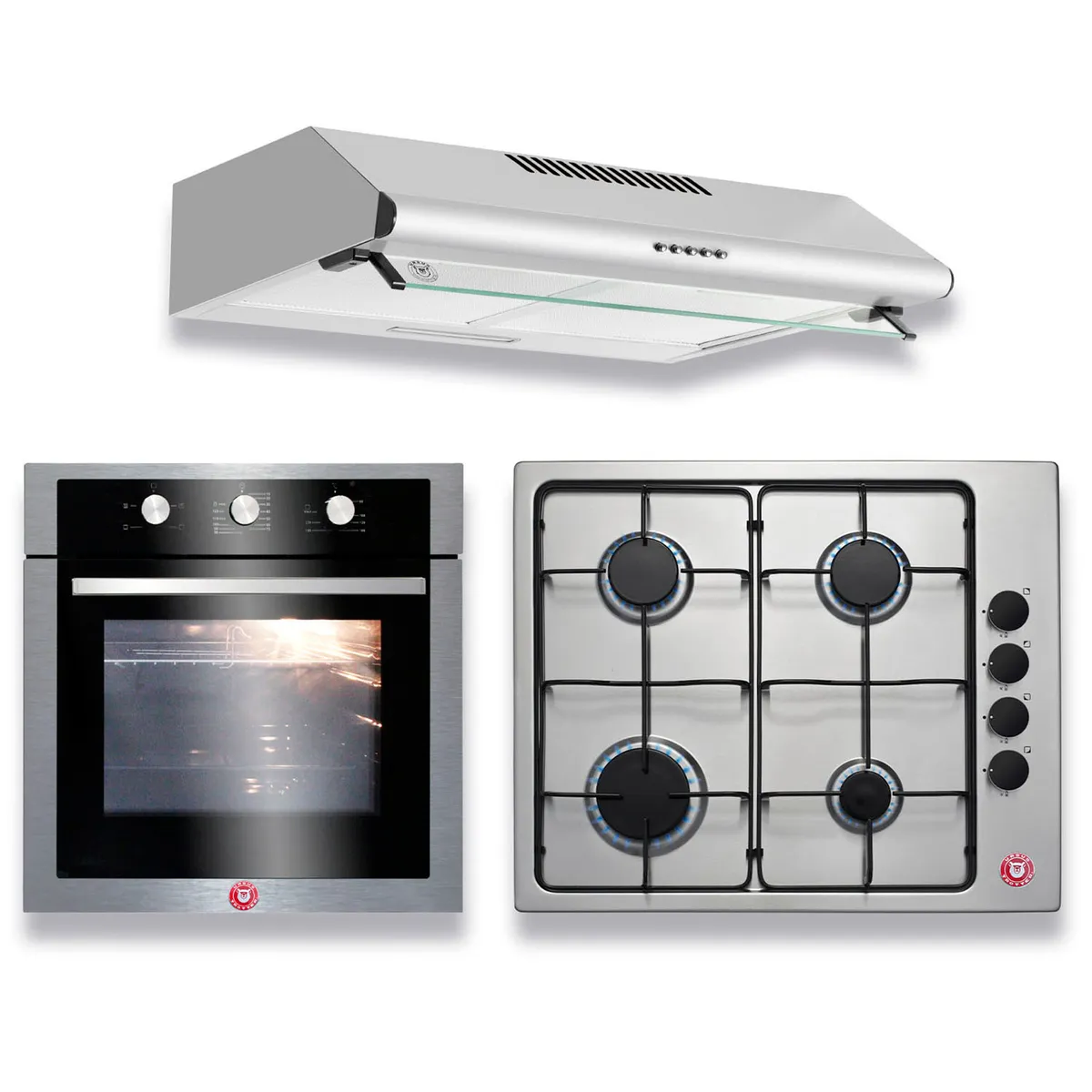 URSUS TROTTER - Kit Empotrado Horno EPC4 DL + Encimera UTG4GL + Campana VF60INOX