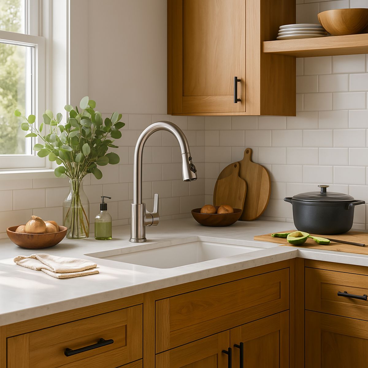 FANALOZA - Monomando Lavaplatos Extensible New Barcelona Cepillado