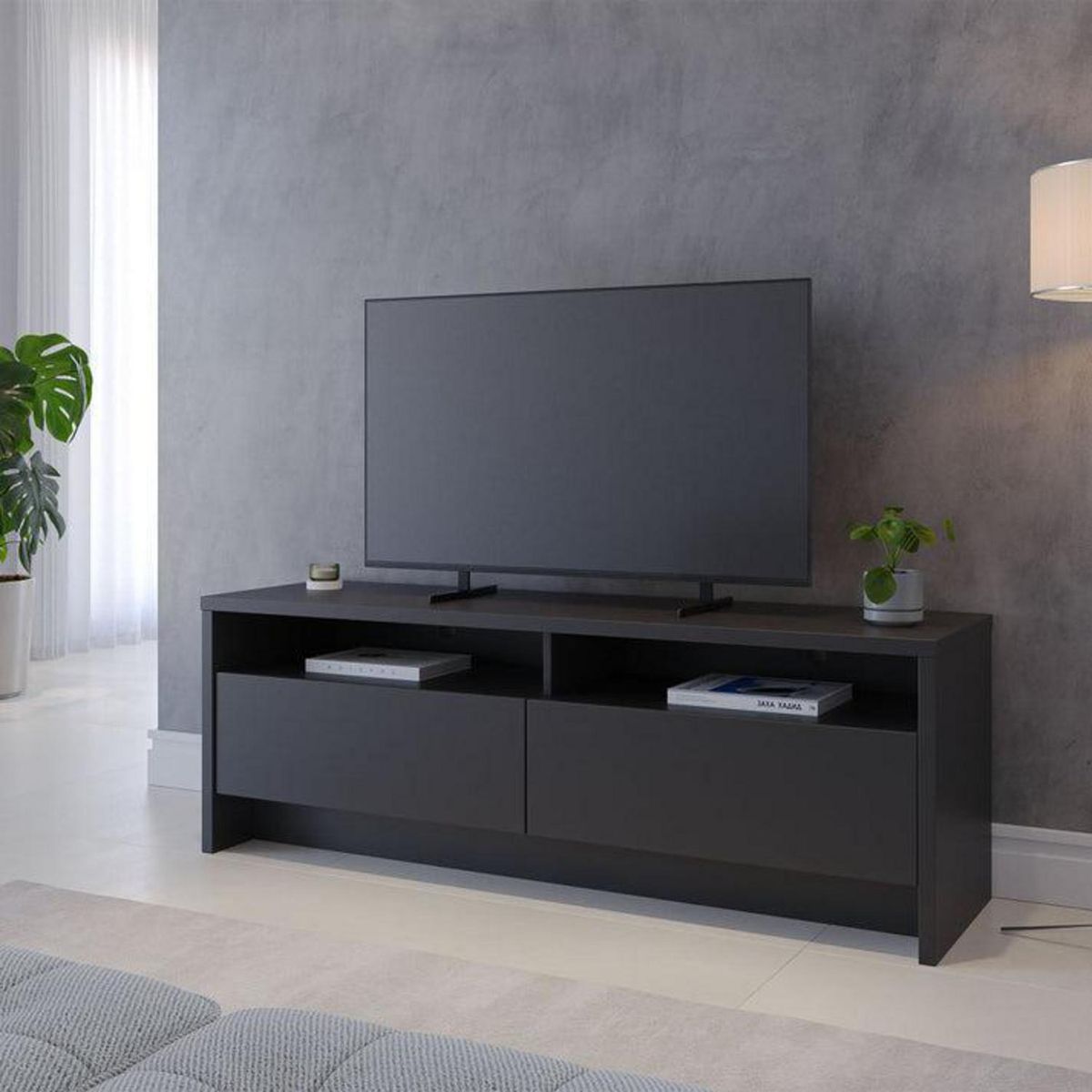 DECOCASA - Rack 50 " Aspen Negro 135x47x38 cm