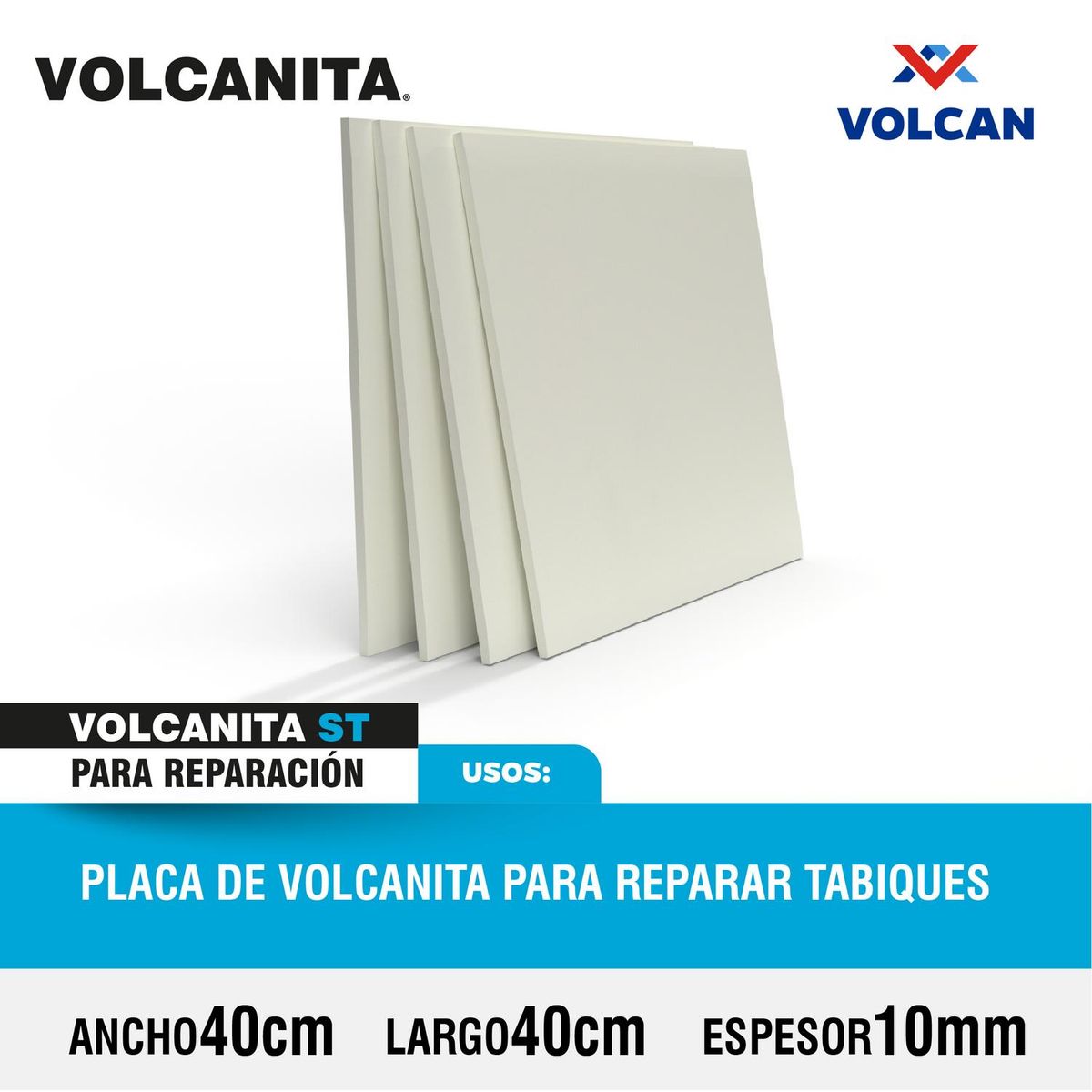 VOLCAN - Yeso Cartón Reparación 10 mm 40x40 cm 