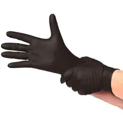 TOPSAFE - Guantes Texturizados de Nitrilo L Negro