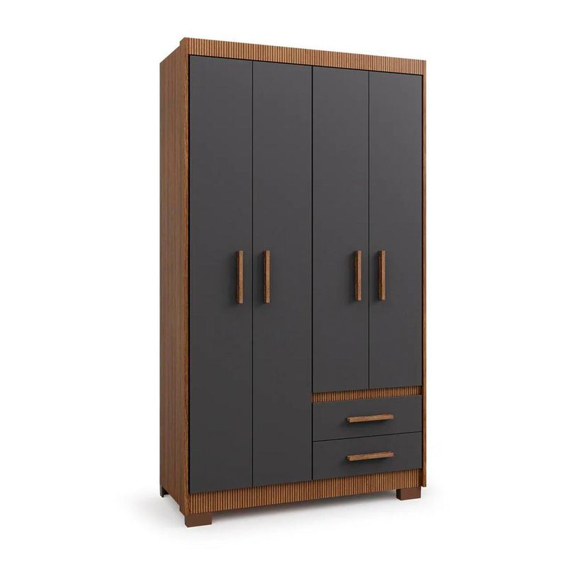 HOGA - Clóset Primacy 4 Puerta(s) 2 Cajón(es) 3 Repisa(s) 105x185x47 cm Roble