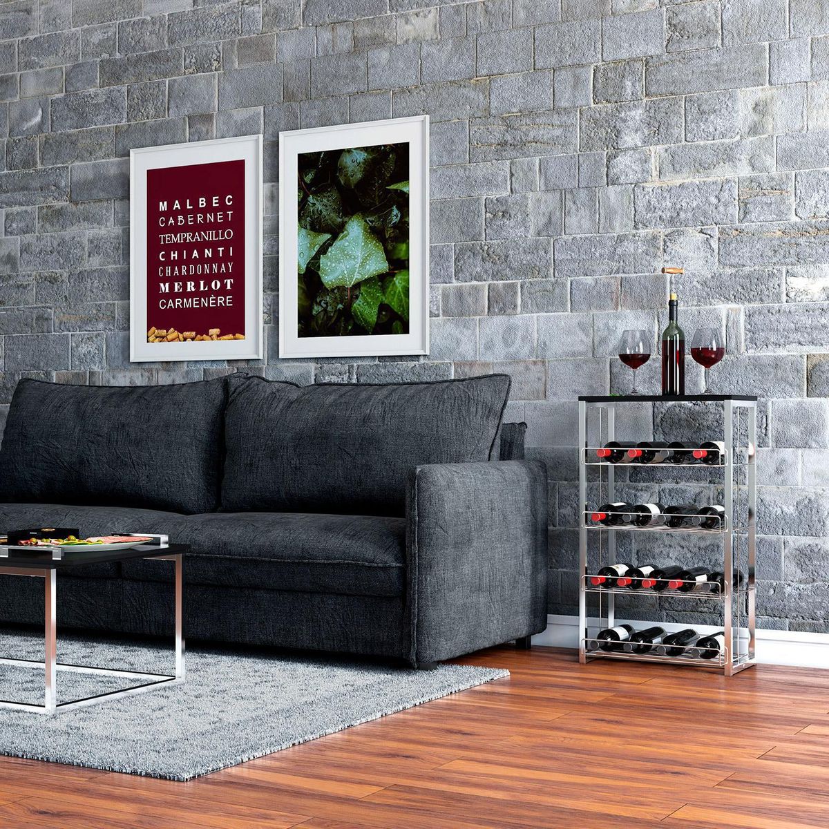 HOGA - Estante Home Design Metal 4 Nivel(es) 48x85x32 cm Negro