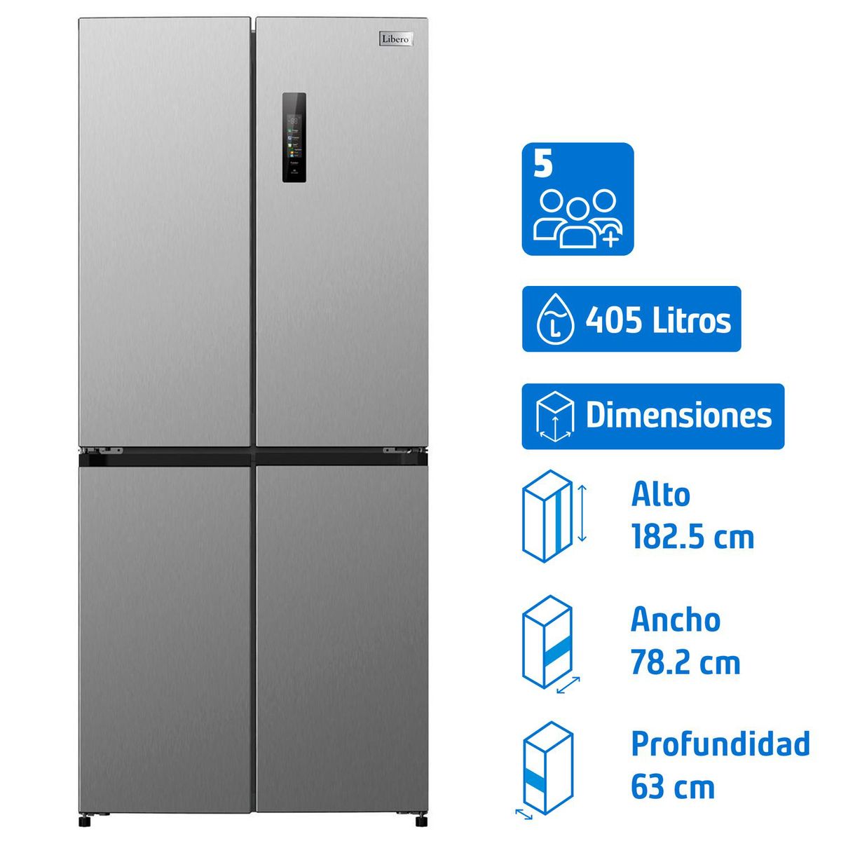LIBERO - Refrigerador Multidoor No Frost 405 Litros Inox LCD-431NFI
