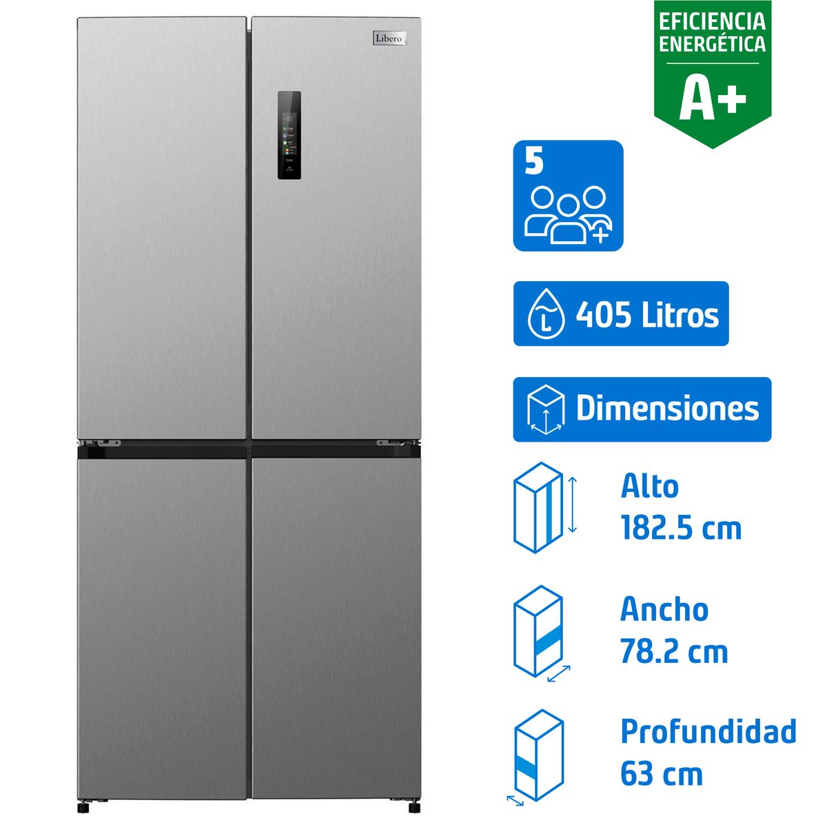 LIBERO - Refrigerador Multidoor No Frost 405 Litros Inox LCD-431NFI