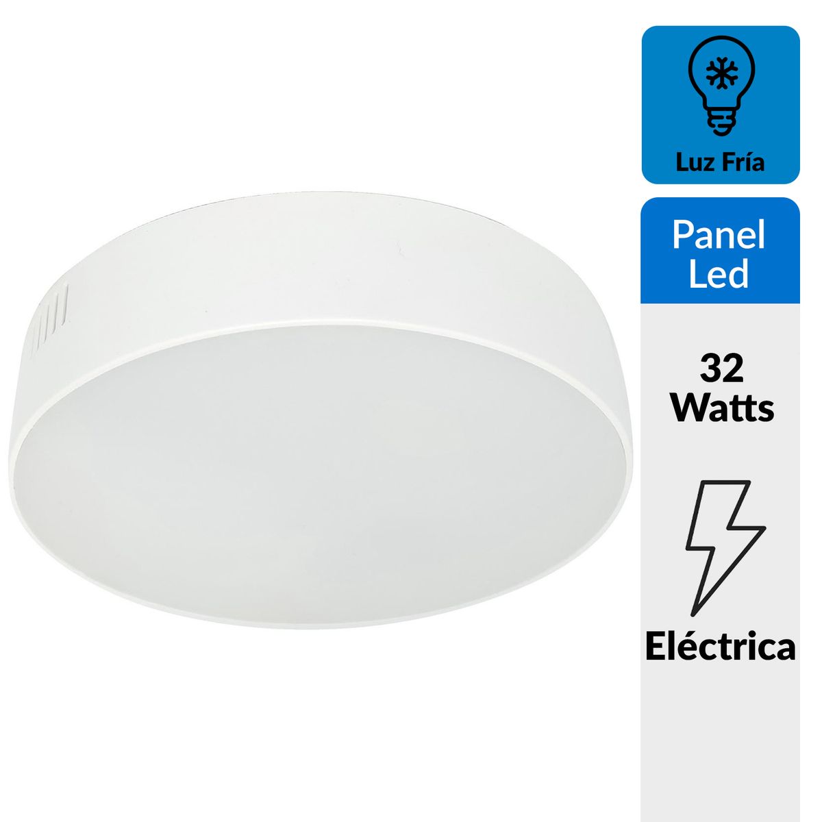 DRL - Panel Led Marco Delgado Sobrepuesto Redondo 32Watts Blanco