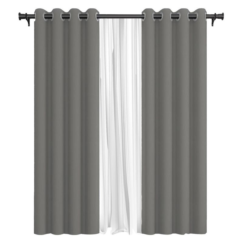 VINCENZI - Pack 2 Paños Cortina Tela Blackout + Velo