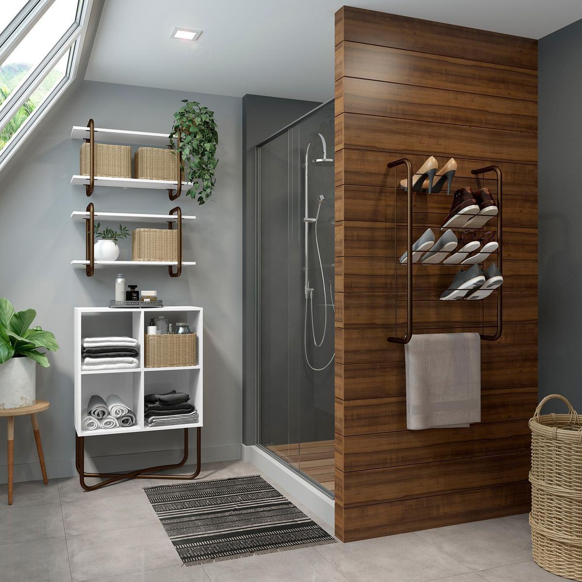 HOGA - Estante Connect MDP 2 Nivel(es) 70x100x36 cm Blanco