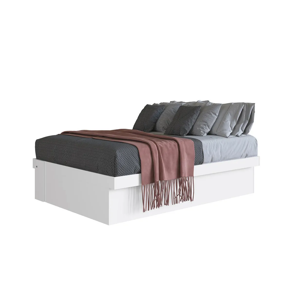 HOGA - Cama Baúl 2 plazas Europea Estambul Blanco