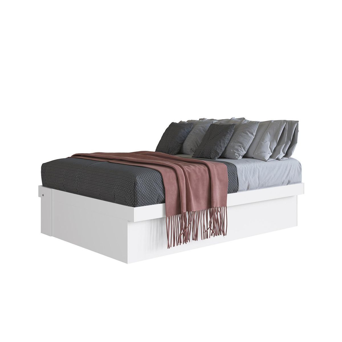 HOGA - Cama Baúl 2 plazas Europea Estambul Blanco