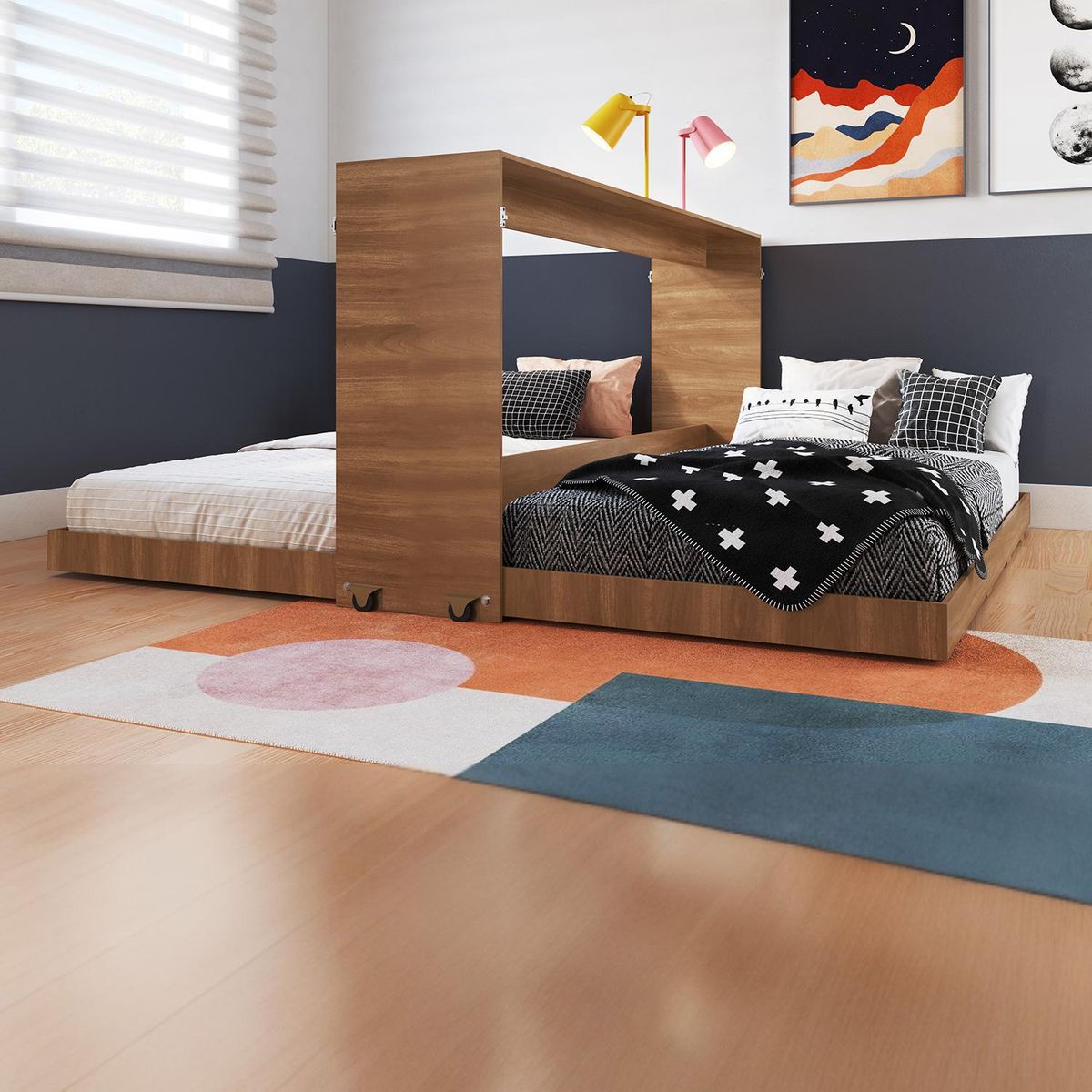 HOGA - Cama 1 plaza Europea Phoenix Nogal