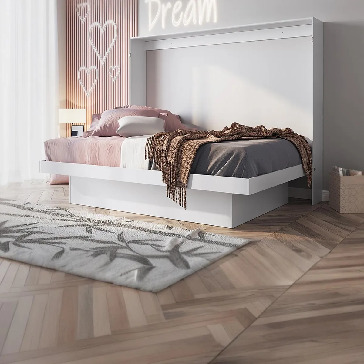 HOGA - Cama 2 plazas Europea Latino Blanco