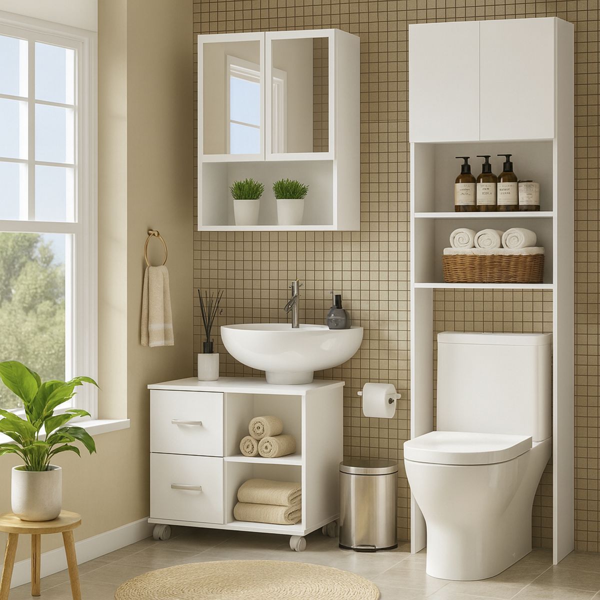 BE DESIGN - Mueble para Lavatorio 2932N.0001 Blanco 60x53.7x45 cm